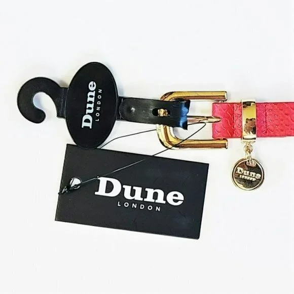 NWT Dune London Croc Embossed Gold tone Charm Belt - Picture 3 of 3